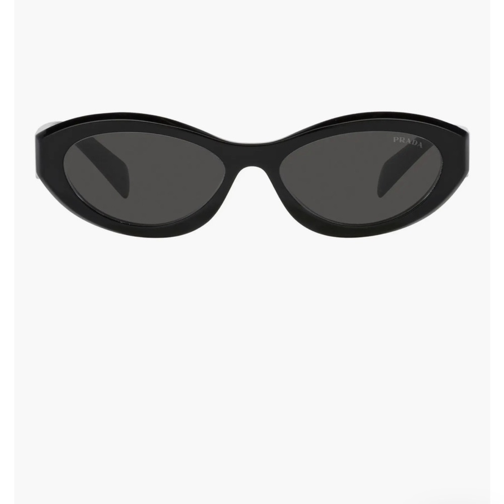 Prada Sleek Black Oval Sunglasses